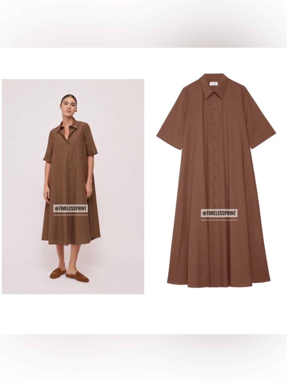 Ottod'Ame Beige Poplin Sleeveless Shirt Dress (Altered).